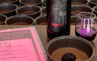 Chocolate Pot de Crème with Wine Gelée