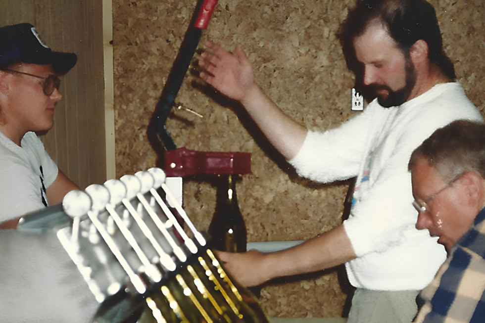 old photo of Corking Wine