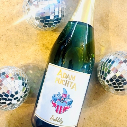 Adam Puchta Bubbly with disco balls for New Years Eve